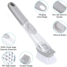Cargar imagen en el visor de la galería, Cepillo de limpieza de cocina multifunción, mango largo de plástico, práctico, 2 en 1, cepillo utensilios de cocina MOD GH4541

