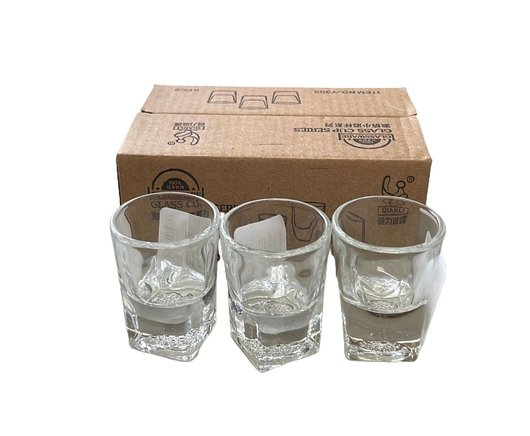 Set 6 pz vaso tequilero cristal 15 ml MOD 1606 cuuadrado