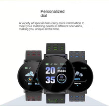 Cargar imagen en el visor de la galería, Smart wach mod 119 plus Reloj inteligente deportivo D18 para hombre y mujer, pulsera electrónica con Monitor de ritmo cardíaco y Seelp - mychinashop.com
