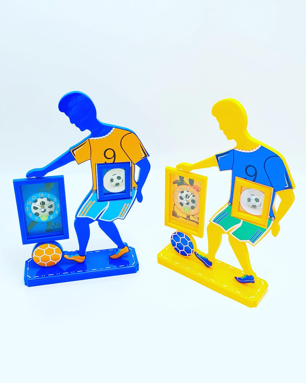 Reloj despertador de fútbol con portaretrato 7489A
