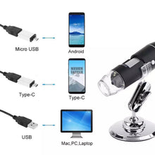 Cargar imagen en el visor de la galería, Microscopio biológico Digital 1600X/1000X/5000X, 8 LED, USB, lupas, cámara electrónica estéreo, endoscopio S-27
