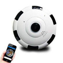 Cargar imagen en el visor de la galería, Cámara Mod 10364 EVKVO, 1080P, panorámica inalámbrica, Whit y cámara negra, cámara IP de red de seguridad para el hogar, lente de cámara de 360 grados, Ojo de pescado, visión nocturna IR - mychinashop.com
