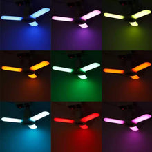 Cargar imagen en el visor de la galería, Foco con bocina iluminación regulable RGB música lámpara E27 luz Led para garaje Deformable Luz de techo con Altavoz bluetooth Control remoto Mod BL-023 - mychinashop.com
