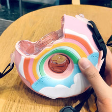 Cargar imagen en el visor de la galería, Botella de agua con diseño de Donut para niños, bote de estilo lindo creativo con pajita, 380ml, portátil, a prueba de fugas, MOD 2010
