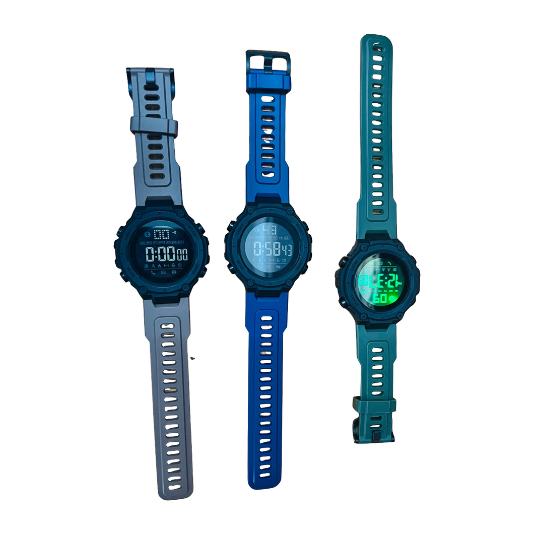 Reloj digital con luz y contra agua correa de silicona varios colores