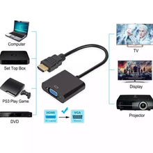 Cargar imagen en el visor de la galería, Adaptador de HDMI a VGA Cable convertidor de HDMI a VGA adaptador soporte 1080P con Cable de Audio Cable para HDTV XBOX PS3 PS4 portátil caja de TV - mychinashop.com
