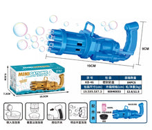 Cargar imagen en el visor de la galería, Pistola de burbuja en caja Máquina de burbujas eléctrica Gatling para niños, pistola de burbujas automática de oro y negro, función combinada de ventilador de pistola de juguete MOD 2025
