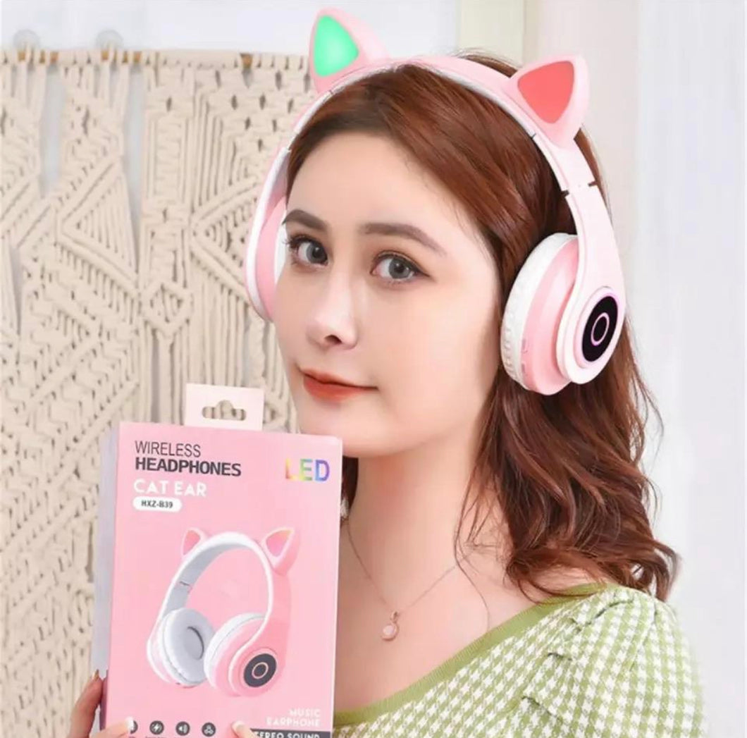 Dorkin-auriculares Oreja de Gato 2 con Bluetooth 5,0, auriculares inalámbricos con luz LED,  TR9905 cancelación de ruido, para jóvenes y niños, con micrófono, compatible con tarjeta TF Mod CXT-B39 varios colores