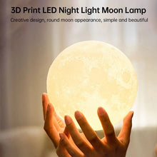 Cargar imagen en el visor de la galería, Lampara de Luna con control remoto grande 7 colores cargador usb tamaño 18 cm MOD L909
