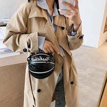 Cargar imagen en el visor de la galería, Diseño especial forma de pelota de básquetbol bolso de mano con cadenas de moda bolso bandolera mujer MOD 2021-27 negra - mychinashop.com
