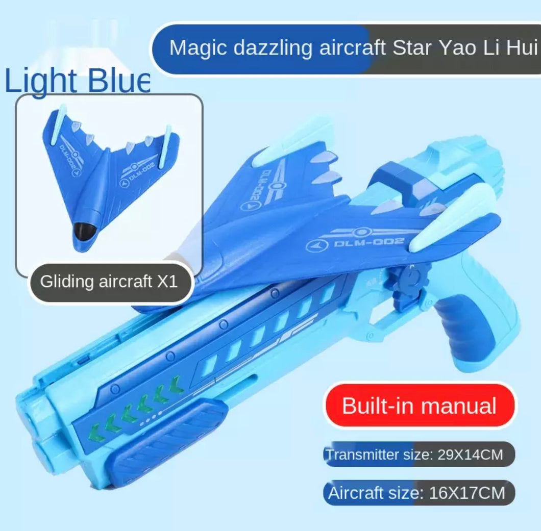 Pistola de lanzamiento de avión de burbujas para niños, juguete de deslizamiento al aire libre, catapulta vacía de un clic, tipo de pistola continua, lanzador de oscilación MOD DLM804