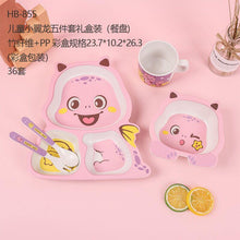 Cargar imagen en el visor de la galería, Juego de plato con vaso y cubiertos kawaii MOD HB-855
