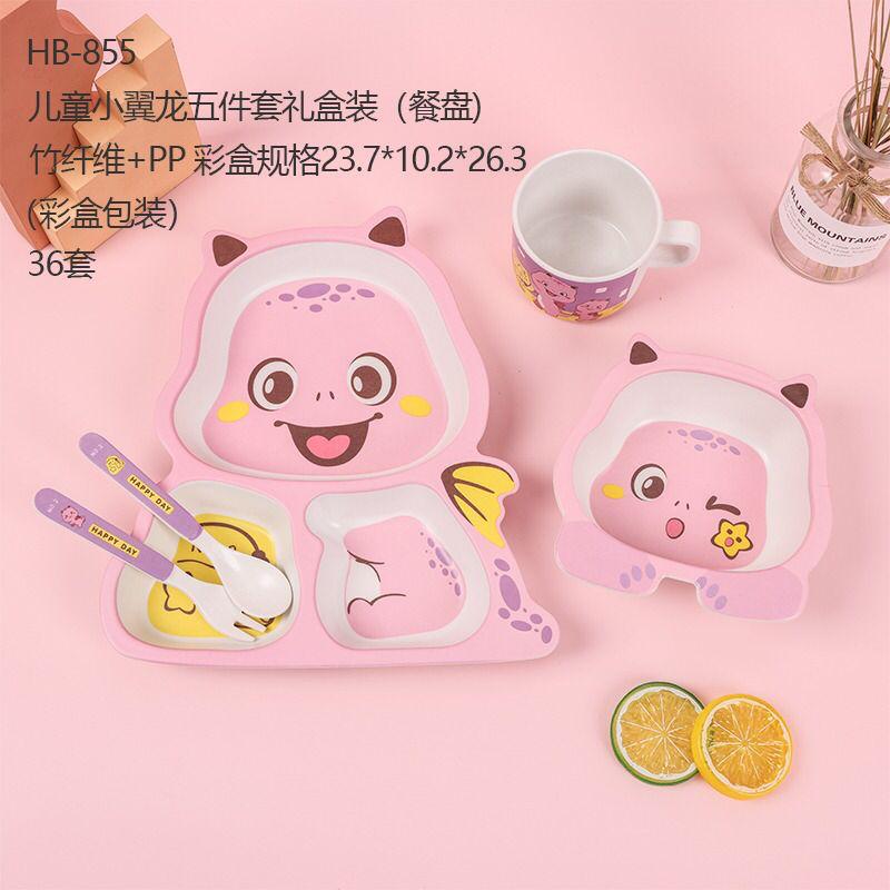 Juego de plato con vaso y cubiertos kawaii MOD HB-855