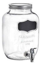 Cargar imagen en el visor de la galería, Dispensador De Bebidas Mason Jar 4 Litros Vidrio Etiqueta MOD 2801
