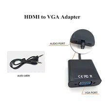 Cargar imagen en el visor de la galería, Adaptador de HDMI a VGA Cable convertidor de HDMI a VGA adaptador soporte 1080P con Cable de Audio Cable para HDTV XBOX PS3 PS4 portátil caja de TV - mychinashop.com

