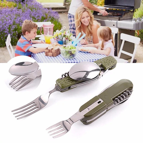Navaja multifuncional colores  supervivencia tenedor cuchara - mychinashop.com