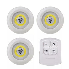 Cargar imagen en el visor de la galería, Luces LED inalámbricas para dormitorio, lámpara de noche de armario regulable con Control remoto, 3W, luz LED para debajo de gabinete - mychinashop.com
