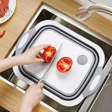 Cargar imagen en el visor de la galería, Tabla de cortar plegable multifunción, plato para 3 al aire libre, en cesta, fregadero de cocina, lavabos para campamento, portátil,
