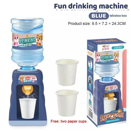 Mini dispensador de agua para los niños regalo lindo frío/Caliente agua, zumo, leche fuente de simulación de cerdo de dibujos animados juguete AZUL - mychinashop.com