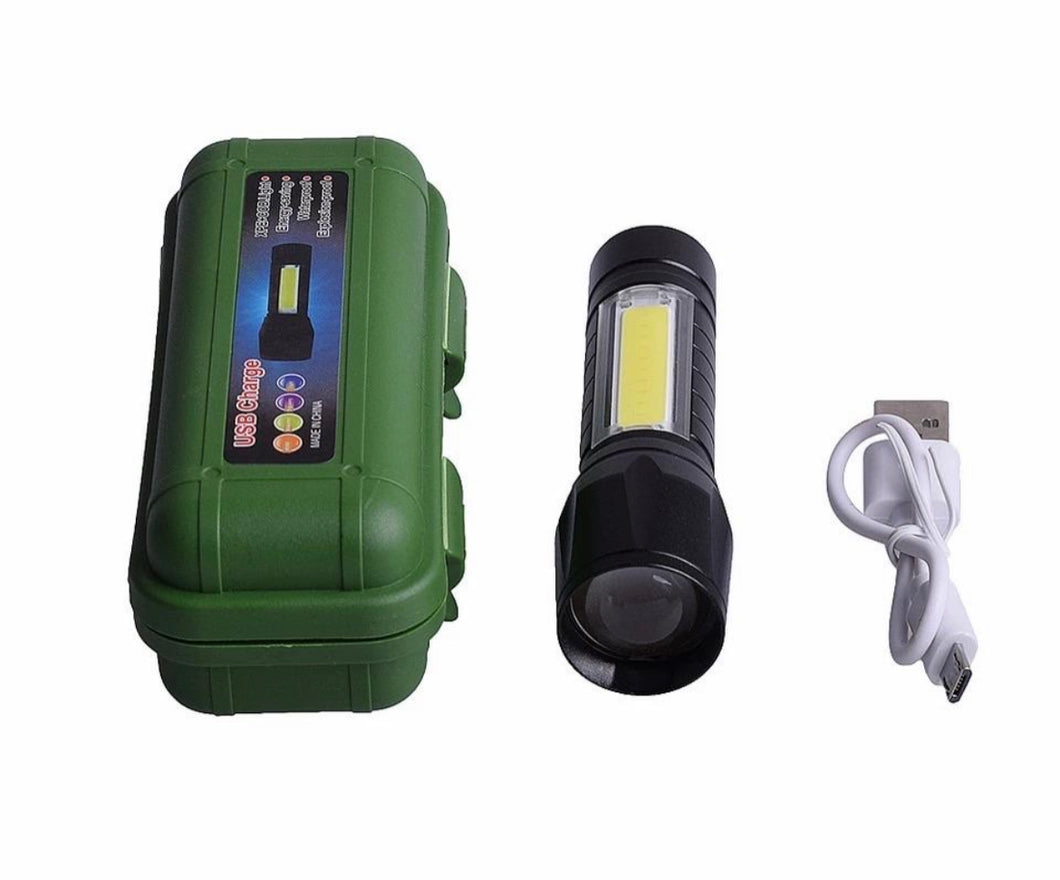 Lámpara de bolsillo doble recargable BATERÍA INTEGRADA XP-G Q5 enfoque con Zoom  Mod BQ-803 Mini led linterna lámpara 2000 lúmenes ajustable Penlight impermeable para exteriores