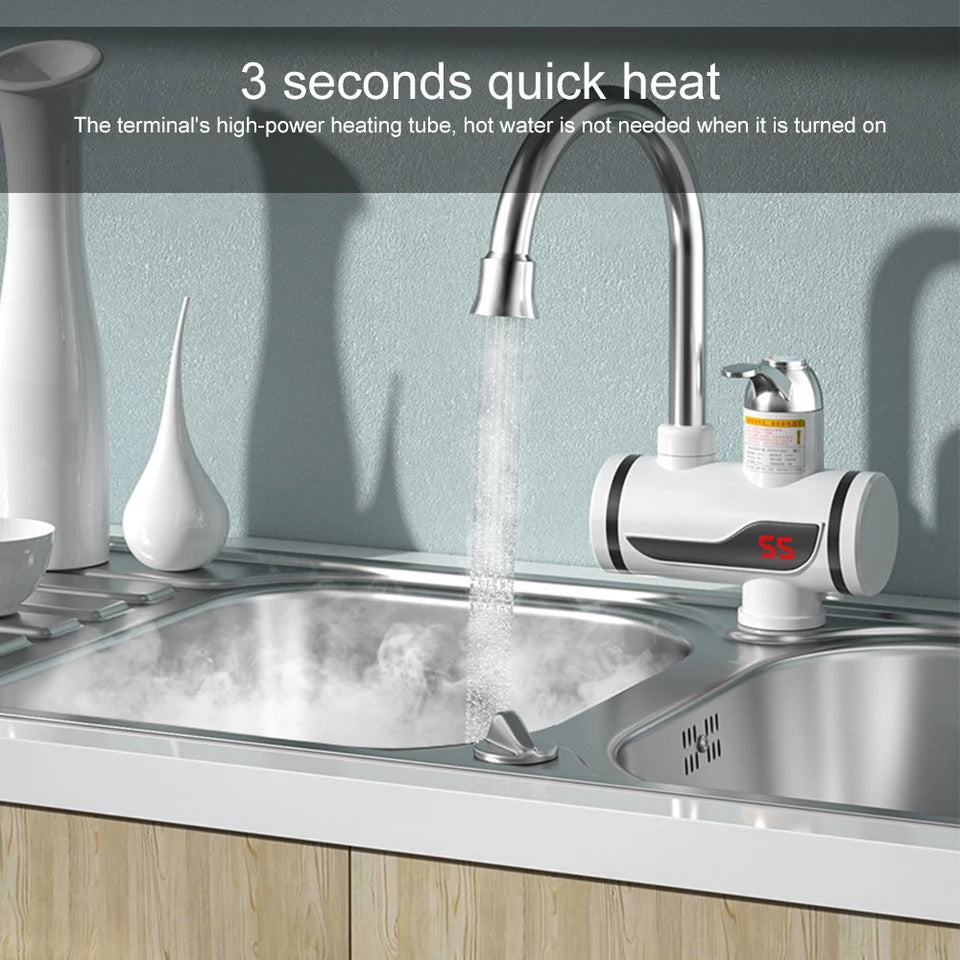 Calentador de agua sin tanque, calentador de agua caliente instantáneo, 3000W, Mini calentador eléctrico de agua caliente instantáneo sin tanque, baño, cocina, lavado MOD RX-008