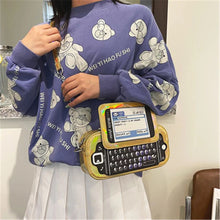 Cargar imagen en el visor de la galería, Bolso de mano para teléfono móvil con teclado completo para mujer, bolsa de mensajero de pu con láser, moda europea y americana creativa, simulación divertida, MOD LH1240
