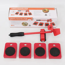 Cargar imagen en el visor de la galería, Juego de rodillos de transporte para muebles, herramienta de elevación de alta resistencia, polea, palanca de muebles, barra de rueda
