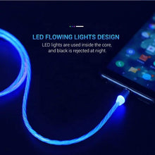 Cargar imagen en el visor de la galería, Cargador 360 con tres entradas con iman y luz led rítmico MOD W-016 varios colores - mychinashop.com
