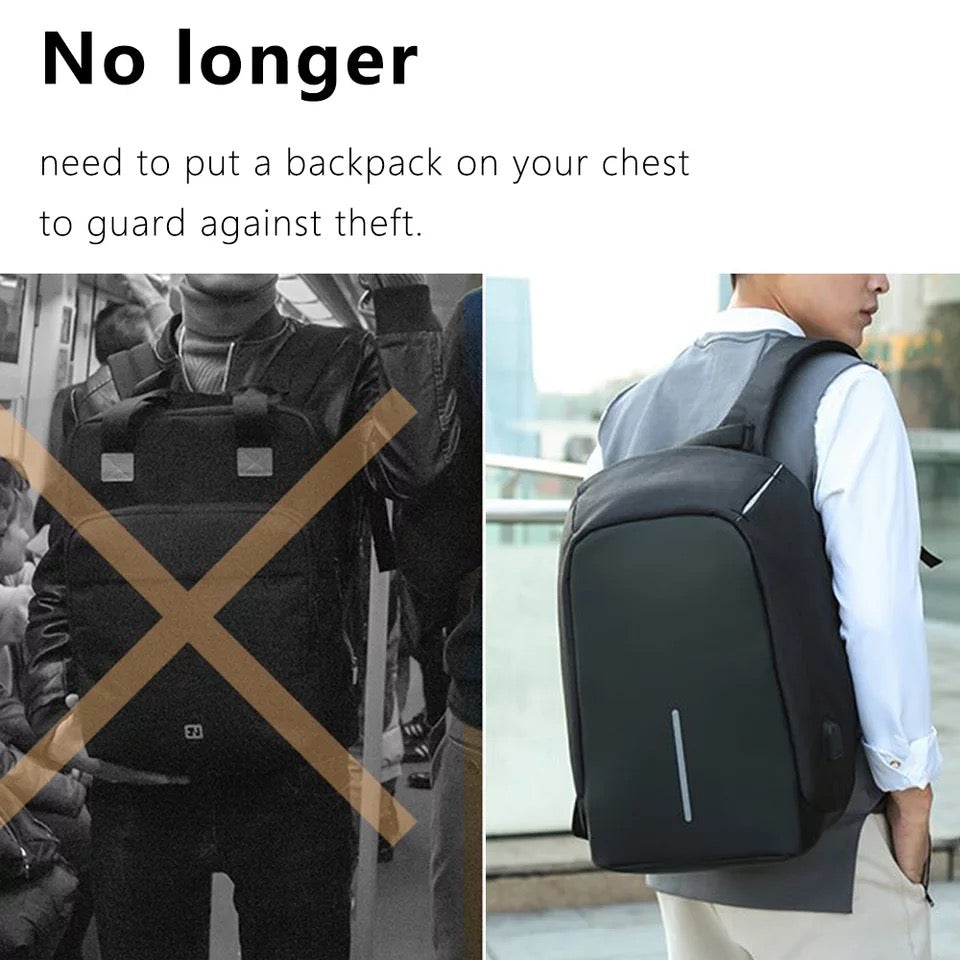 Mochila antirrobo con entrada usb  CALIDAD MEDIA MOD 102