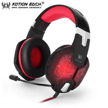 Cargar imagen en el visor de la galería, Kotion estéreo de bajo profundo cada auricular G1000 auriculares sobre la oreja con micrófono LED luz para Gamers Video Games auriculares 3,5mm
