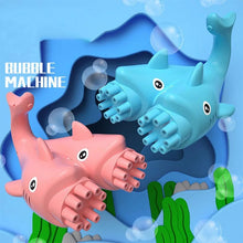 Cargar imagen en el visor de la galería, pistola de burbujas  TIBURÓN DOBLE CABEZA Juguete de pistola de burbujas de delfín para niños, soplador de burbujas de jabón de agua de verano, juguete de doble cabeza, máquina eléctrica de burbujas de tiburón MOD 804
