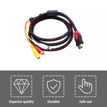 Cargar imagen en el visor de la galería, Adaptador de Cable de Audio y vídeo 5 pies HDMI macho a RCA AV para PS3 PS4 para Xbox One Wii, gran oferta y lo más nuevo en 2018! Envío Directo Mod va-01 - mychinashop.com
