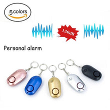 Cargar imagen en el visor de la galería, Llaveros de alarma Personal con sirena de sonido seguro para mujer, llavero con alarma de seguridad y defensa Personal LED de ataque a la luz, para mujeres y niños varios colores - mychinashop.com
