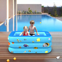 Cargar imagen en el visor de la galería, Bañera de natación inflable para niños, de 2 capas juguete, motivo de peces, deportes acuáticos 150x110x50 MOD TOY129
