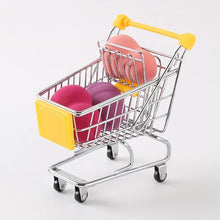 Cargar imagen en el visor de la galería, Carrito de mandado  de supermercado para niños, Mini carrito de compras, decoración de escritorio, almacenamiento, juguete, regalo, accesorios para muebles de casa de muñecas MOD
