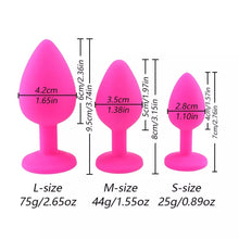 Cargar imagen en el visor de la galería, 3 pz de dilatador Butt plug silicona morados Tapón de silicona para estimulación de gemas, supositorio Anal, juguetes con tapón anal, productos sexuales para adultos MOD RYTZ-980
