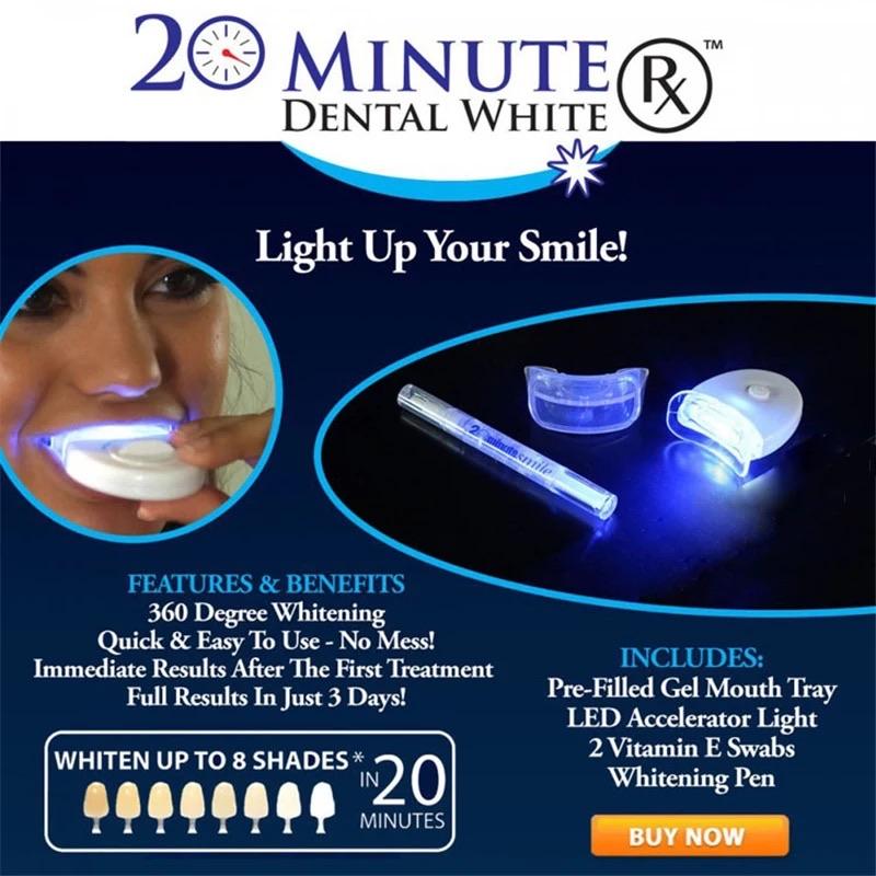 Limpiador Dental de 20 minutos, Kit de blanqueamiento Dental con luz fría, luz LED, cuidado de salud bucal, Belleza - mychinashop.com