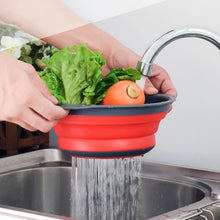 Cargar imagen en el visor de la galería, Colador plegable de silicona para frutas y verduras, cesta de lavado, escurridor con mango, utensilios de cocina MOD 627-32
