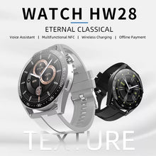 Cargar imagen en el visor de la galería, Reloj inteligente HW28 NFC para hombre y mujer, pulsera con pantalla HD AI, asistente de voz, Bluetooth, llamadas, calorías, pk Huawei GTR 3 GTS 2, novedad de 2022
