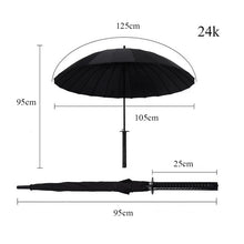 Cargar imagen en el visor de la galería, Paraguas de espada samurái japonesa para hombres y mujeres, Sombrilla japonesa creativa, de mango largo de madera, grande, a prueba de viento, Katana
