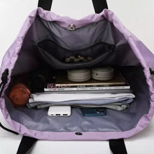 Cargar imagen en el visor de la galería, Maleta deportiva forma de bolsa gym Bolsa de nailon para Yoga y Fitness para mujer, Mochila deportiva con cordón, bolso de hombro, SM MOD 8338
