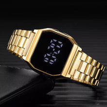 Cargar imagen en el visor de la galería, Reloj de  mujeres relojes de moda de lujo LED Digital Reloj para mujeres acero cuadrado completamente táctil Reloj de pulsera deportivo damas Reloj de Mujer
