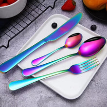 Cargar imagen en el visor de la galería, Vajilla de acero inoxidable de 24 piezas, juego de cuchillo, tenedor y cuchara PARA CENA MOD 1010-B
