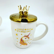 Cargar imagen en el visor de la galería, Taza de unicornio con cuchara  MOD G121
