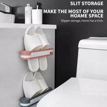 Cargar imagen en el visor de la galería, Zapatero plegable de pared de uno a tres, estante para zapatos sin perforaciones, artefacto de almacenamiento para Baño MOD 680678
