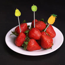 Cargar imagen en el visor de la galería, Diseño de frutas Tenedor de fruta 6 unids/set creativo accesorios de cocina de acero inoxidable vajilla postre de pastel de merienda tenedor alimentos MOD 8230
