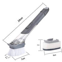 Cargar imagen en el visor de la galería, Cepillo de limpieza de cocina multifunción, mango largo de plástico, práctico, 2 en 1, cepillo utensilios de cocina MOD GH4541
