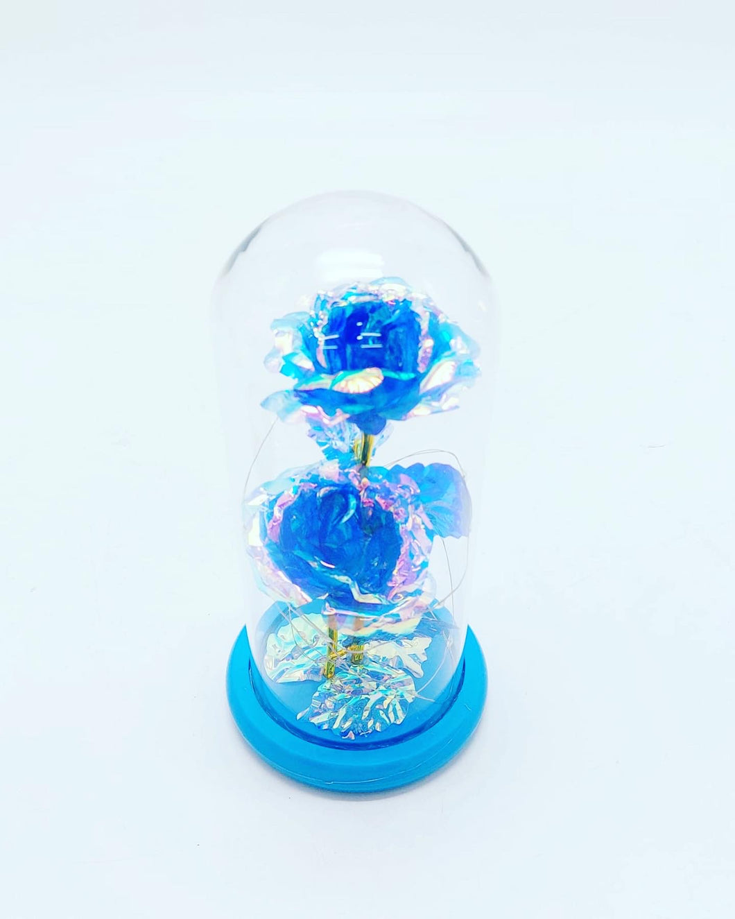 Rosa de la bella y la bestia, flores preservadas eternas, luz led, cúpula de cristal MOD YJ7681-105A