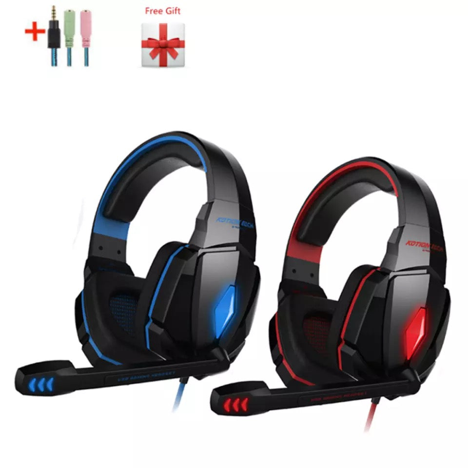 Kotion Each-auriculares G4000 para Gaming Ps4, cascos estéreo de graves profundos con micrófono y retroiluminación para ordenador portátil y móvil