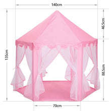 Cargar imagen en el visor de la galería, Castillo de princesas para niñas,casa de juegos portátil para niños, carpa plegable para bebés, juguetes para interiores y exteriore playa jardines CON LUZ  MOD 10582-11
